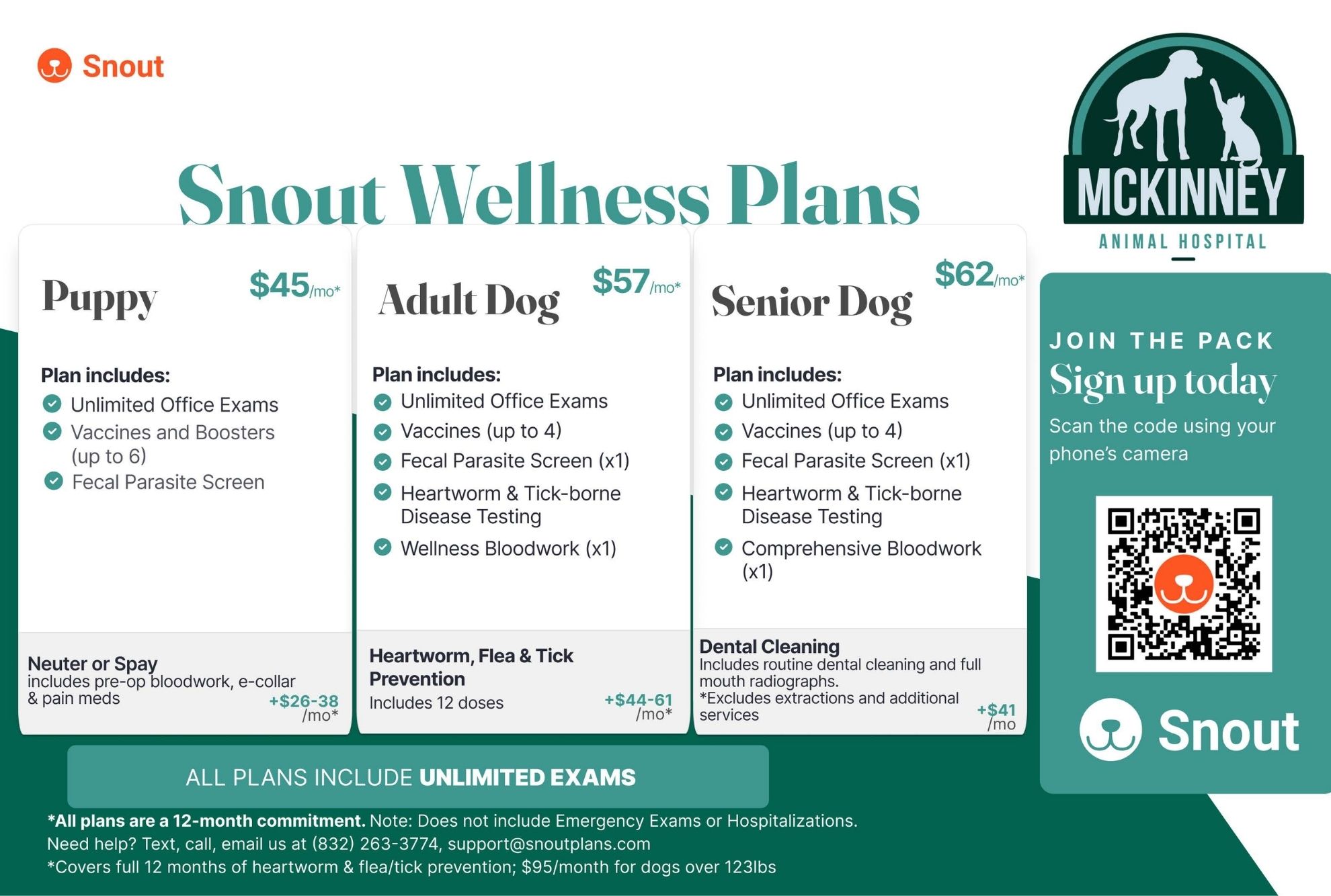 Snout wellness plans dog graphics