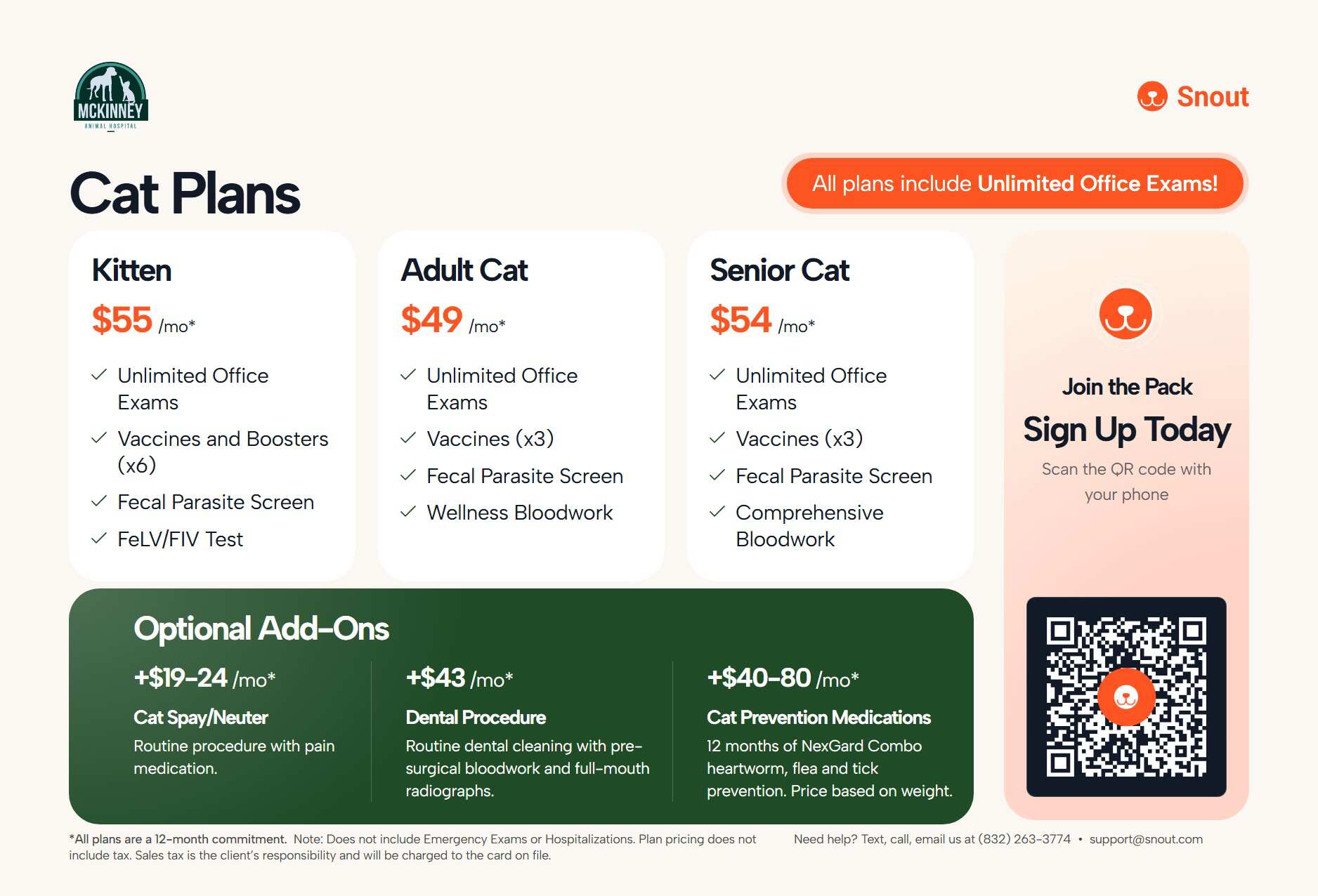 Snout wellness plans cat graphics